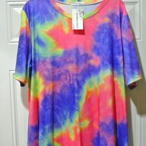 Women's Southern Stitch NWT Neon Tie Dye Tshirt Dress, size XXL